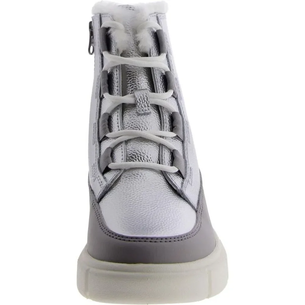 Sorel Girls Youth Sorel Explorer II Lace WP Silver Faux Leather Zipper NWT_3